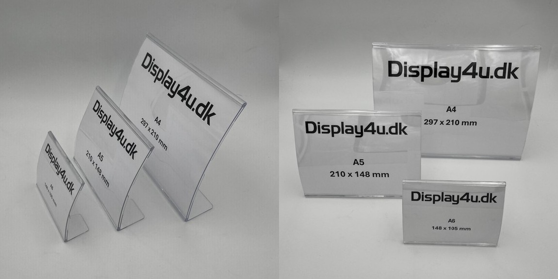 Curved horisontal L-skilteholder 